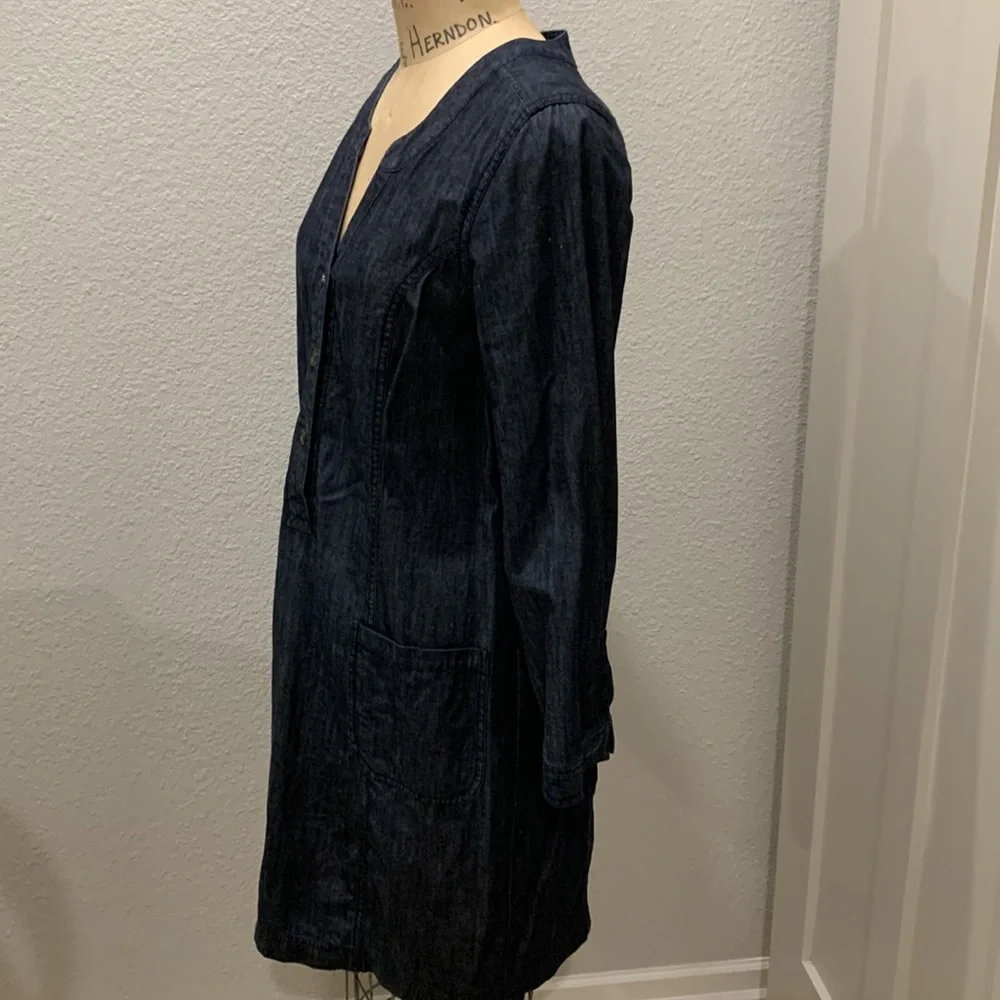 Boden princess seamed denim sheath dress with long sleeves size US 10R or UK 14R - Picture 6 of 7